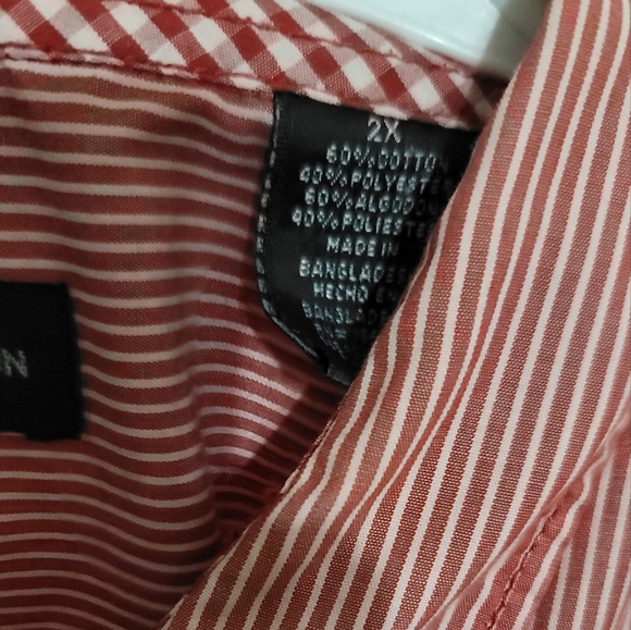 Striped Red & White Button-Down Casual Shirt - Picture 3 of 3